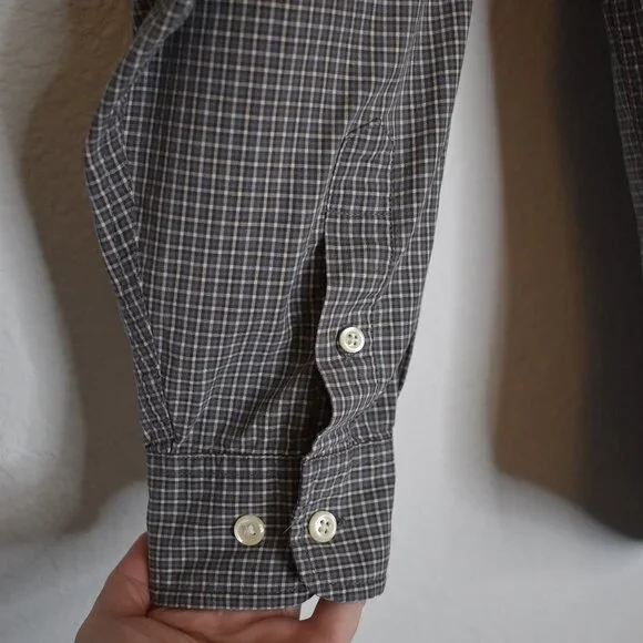 Eddie Bauer Mens Sz M 100% Baumwolle Cotton Plaid Button Down Shirt Office Work - Picture 5 of 16